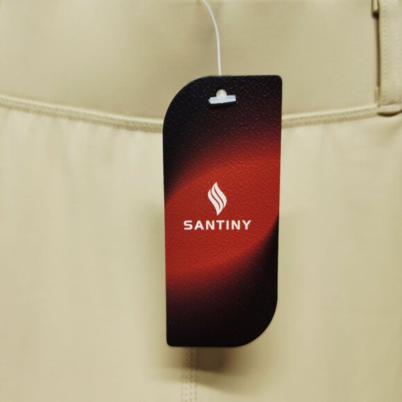 Santiny Womens Beige Riding Pants leggings Size S With Pockets & Stretch - Picture 3 of 12